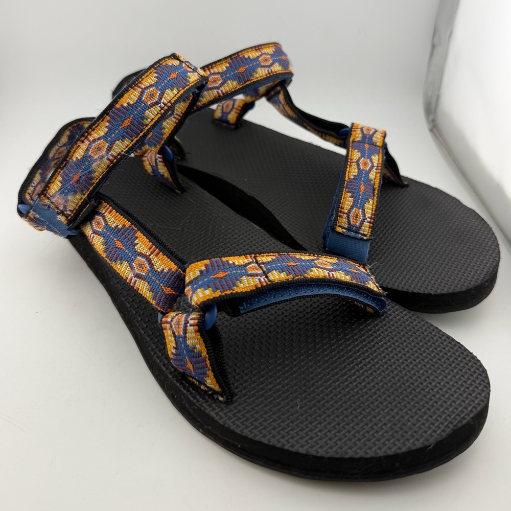 Teva Womens 9 Black Original Universal Geometric Strappy Sport Sandals (2463)